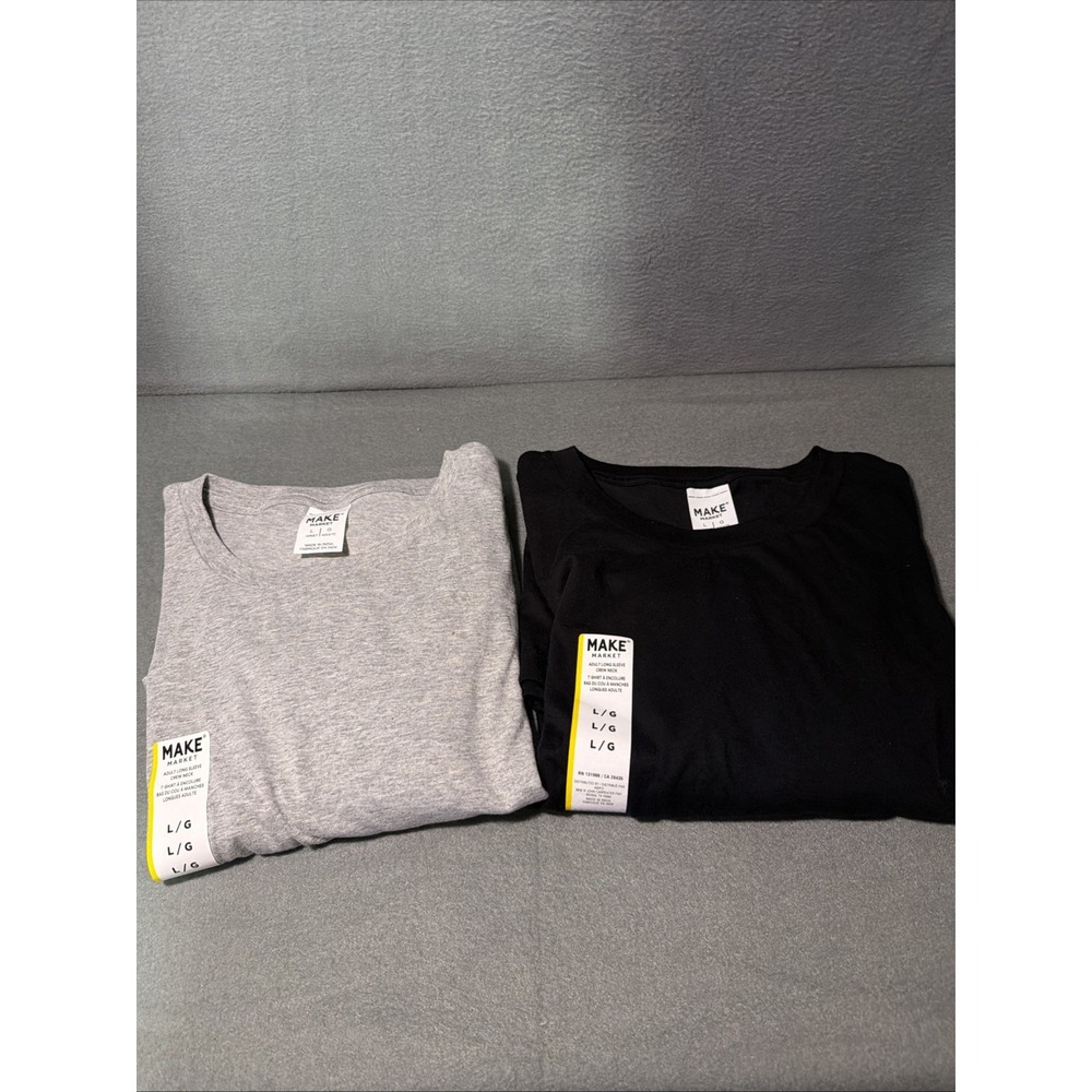 Long Sleeve Make Shirt. Bundle Of 2. Black and Gray Size L. NWT